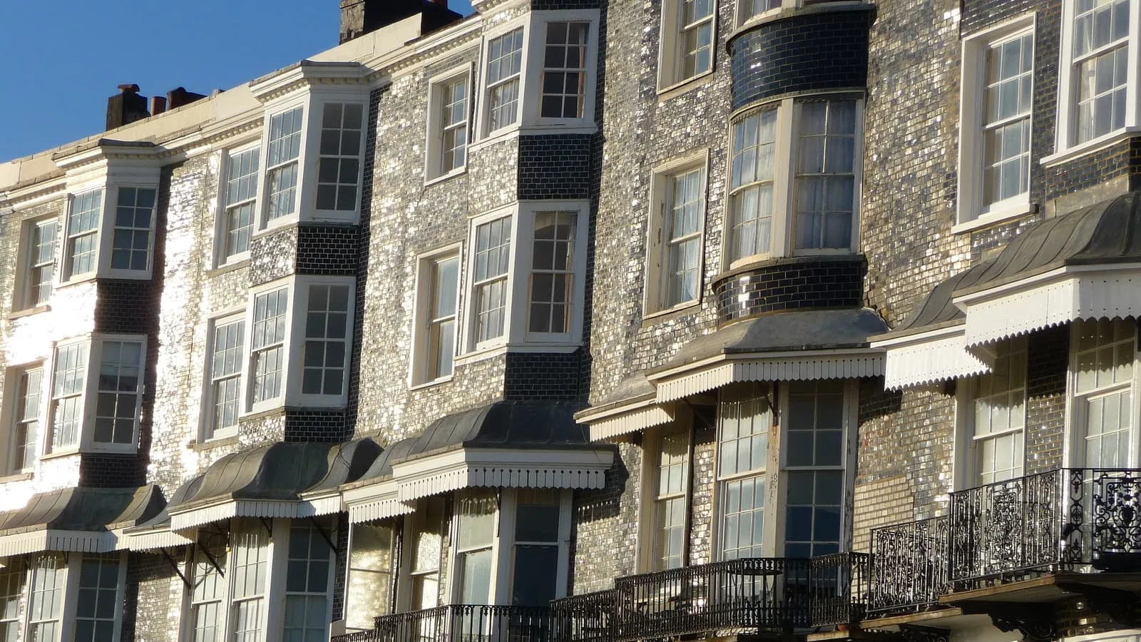 Period terraced houses of the kind we protect from damp across Hampshire